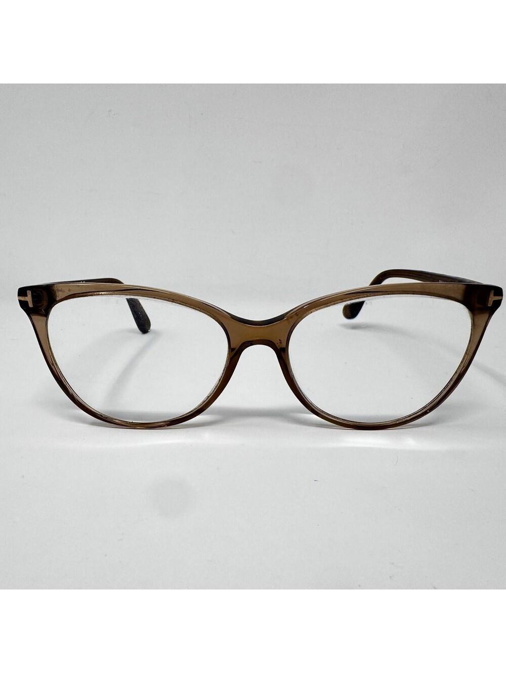 Tom Ford TF5513 045 Shiny Light Brown Cat Eye Eyeglass Frames 54-16-140